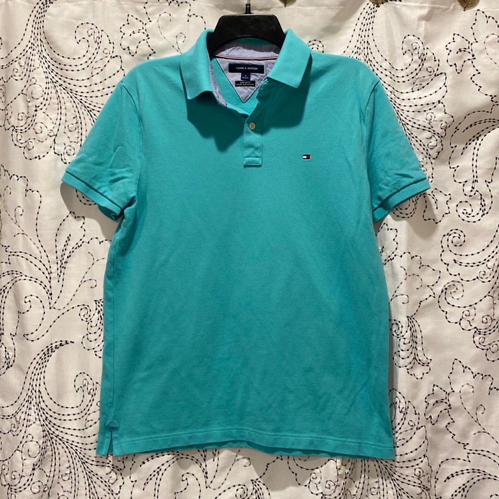 Tommy Hilfiger Men’s Teal Polo Size Medium